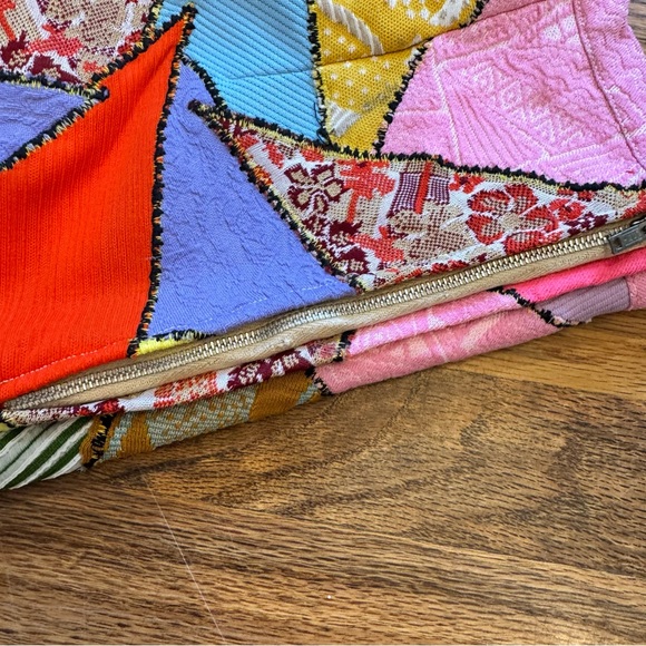 Vintage 60’s Patchwork A-Line Skirt  Multicolor Approx Size M See Measurements - Picture 5 of 12